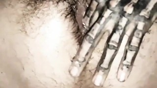 enjoy my hairy creampie – watch me squeeze and fart cum out of my hairy asshole and swallow it