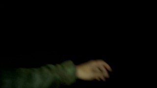 Night outdoor walking with face covered by cum and cum tasting (full vid)